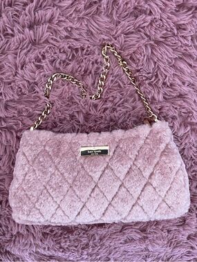Kate Spade Fur Quilted Shoulder Bag - Pink